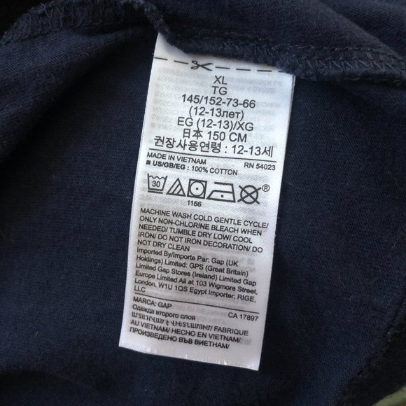 GAP Kids boys' navy motorcycle long-sleeve tee, size XL - Picture 5 of 5